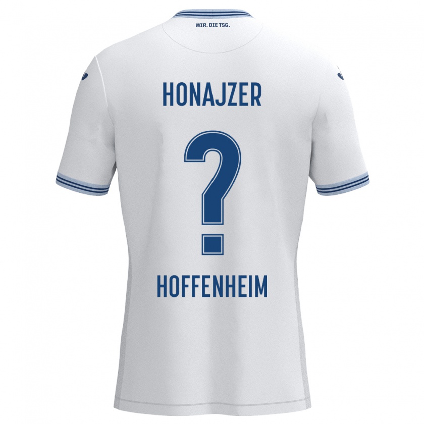 Kandiny Hombre Camiseta Alex Honajzer #0 Blanco Azul 2ª Equipación 2024/25 La Camisa Chile