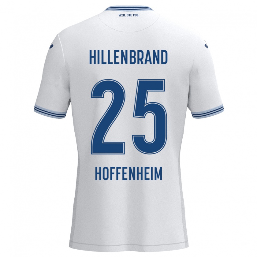 Kandiny Hombre Camiseta Jack Hillenbrand #25 Blanco Azul 2ª Equipación 2024/25 La Camisa Chile