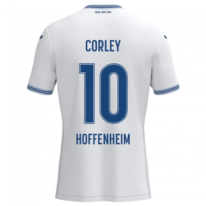 Kandiny Hombre Camiseta Gia Corley #10 Blanco Azul 2ª Equipación 2024/25 La Camisa Chile