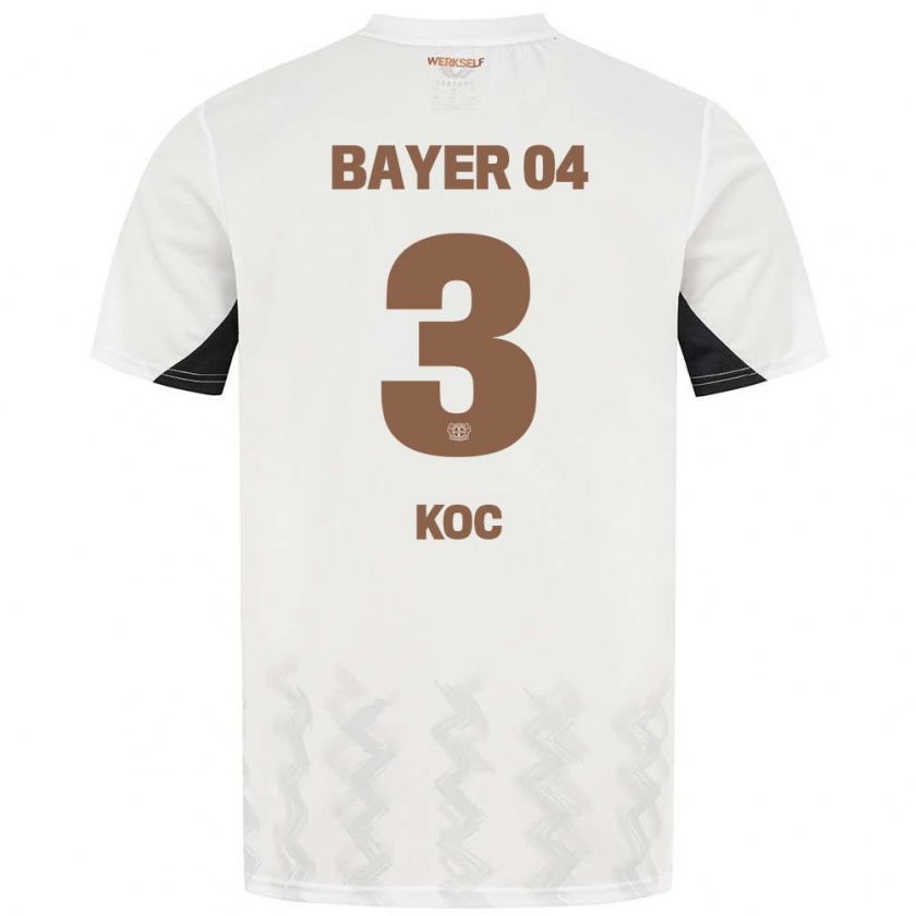 Kandiny Hombre Camiseta Halil Koc #3 Blanco Negro 2ª Equipación 2024/25 La Camisa Chile