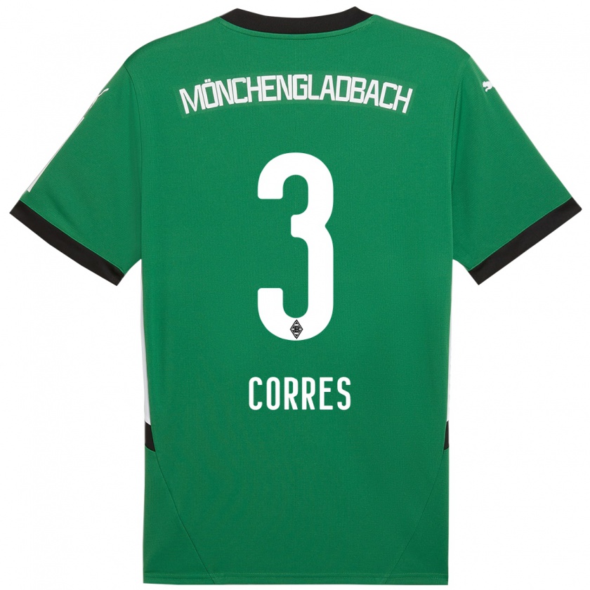 Kandiny Hombre Camiseta Carolin Corres #3 Verde Blanco 2ª Equipación 2024/25 La Camisa Chile