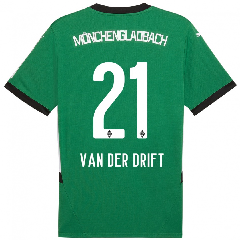 Kandiny Hombre Camiseta Suus Van Der Drift #21 Verde Blanco 2ª Equipación 2024/25 La Camisa Chile