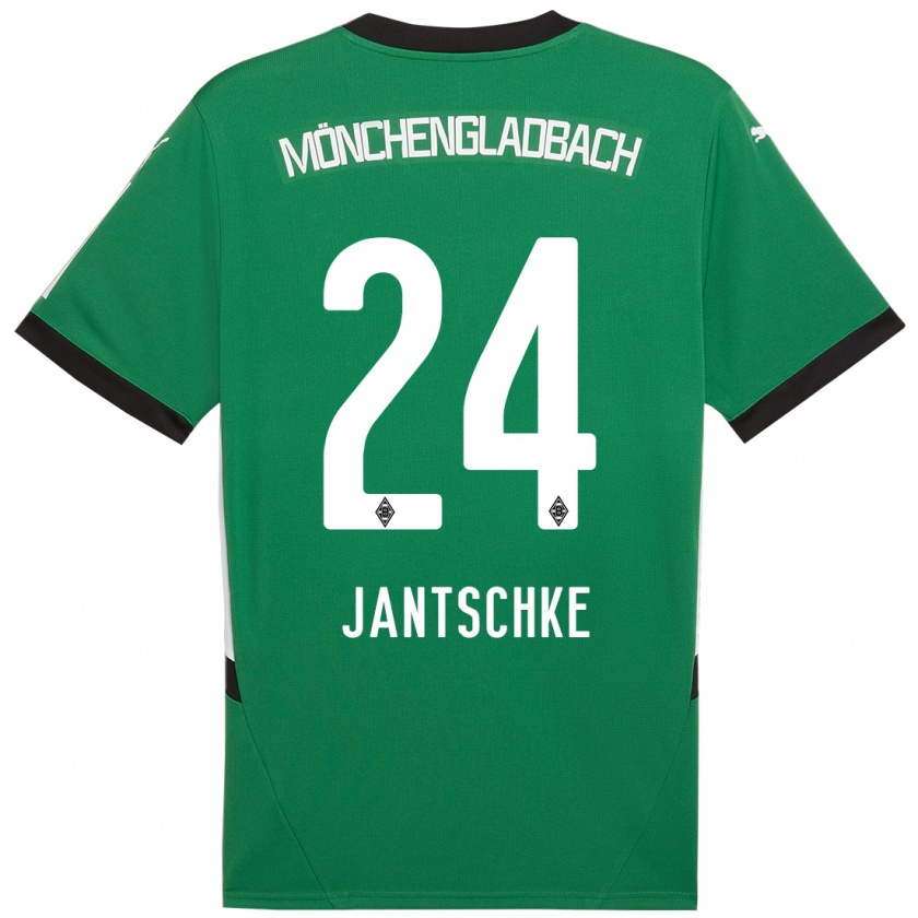 Kandiny Hombre Camiseta Tony Jantschke #24 Verde Blanco 2ª Equipación 2024/25 La Camisa Chile