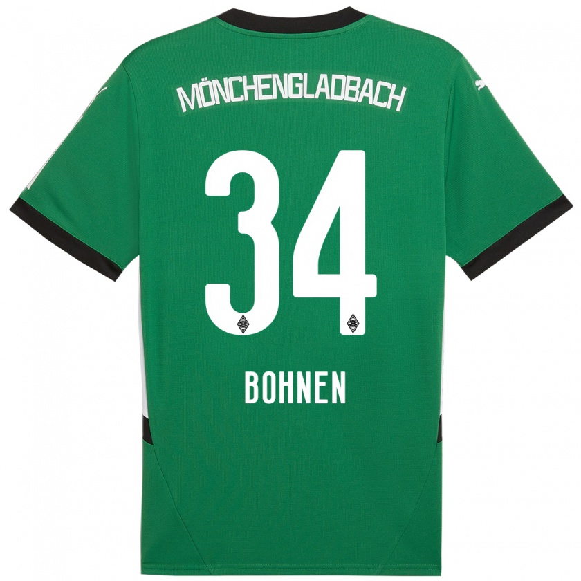 Kandiny Hombre Camiseta Bohnen #34 Verde Blanco 2ª Equipación 2024/25 La Camisa Chile