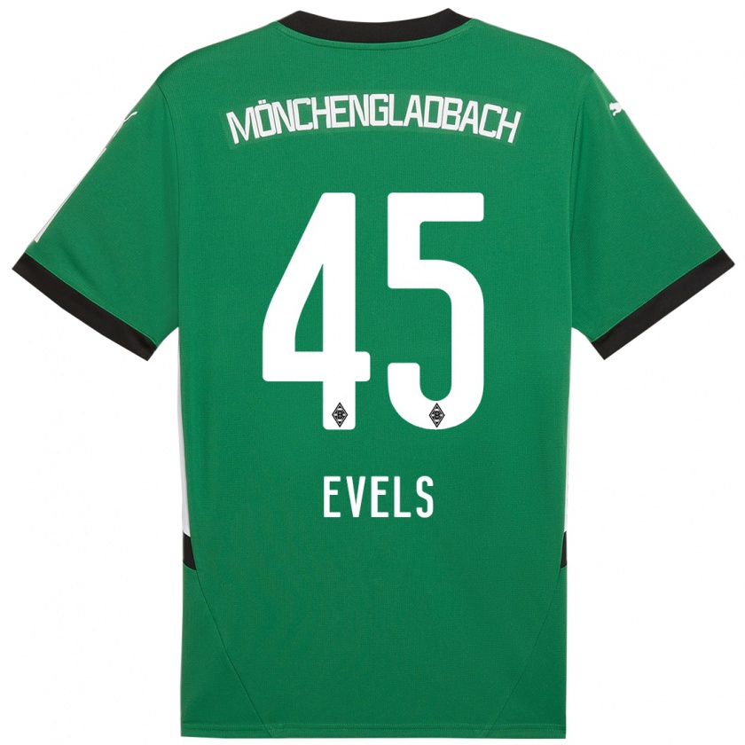 Kandiny Hombre Camiseta Emily Evels #45 Verde Blanco 2ª Equipación 2024/25 La Camisa Chile