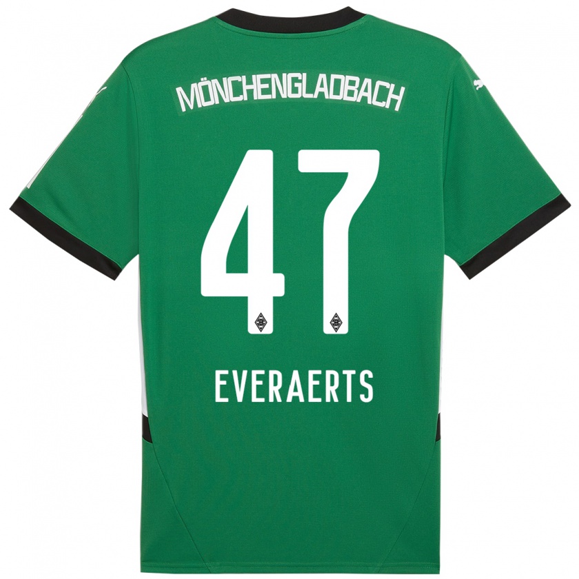 Kandiny Hombre Camiseta Kim Everaerts #47 Verde Blanco 2ª Equipación 2024/25 La Camisa Chile