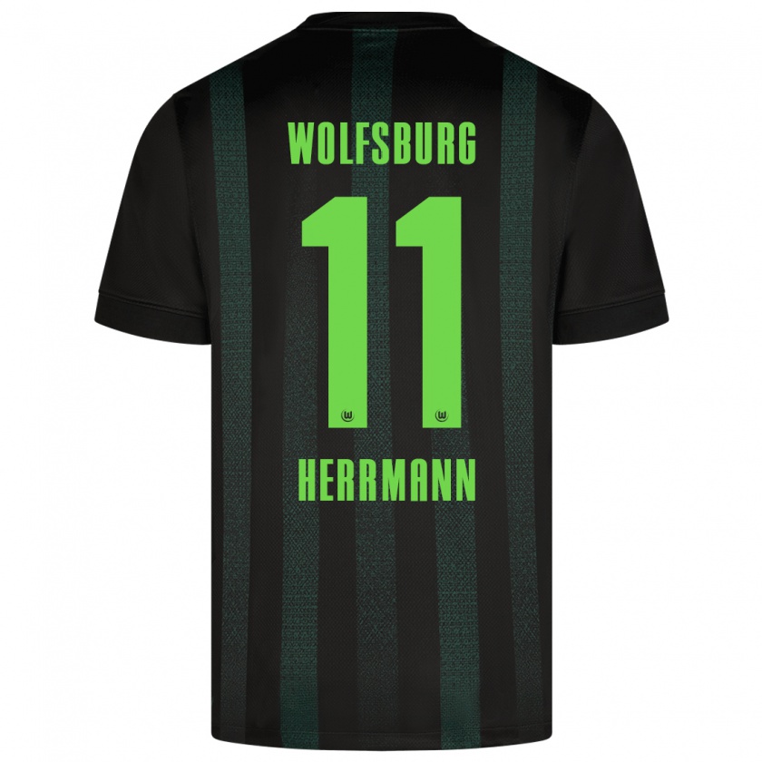 Kandiny Hombre Camiseta Max Herrmann #11 Verde Oscuro 2ª Equipación 2024/25 La Camisa Chile