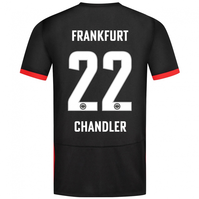 Kandiny Hombre Camiseta Timothy Chandler #22 Negro 2ª Equipación 2024/25 La Camisa Chile