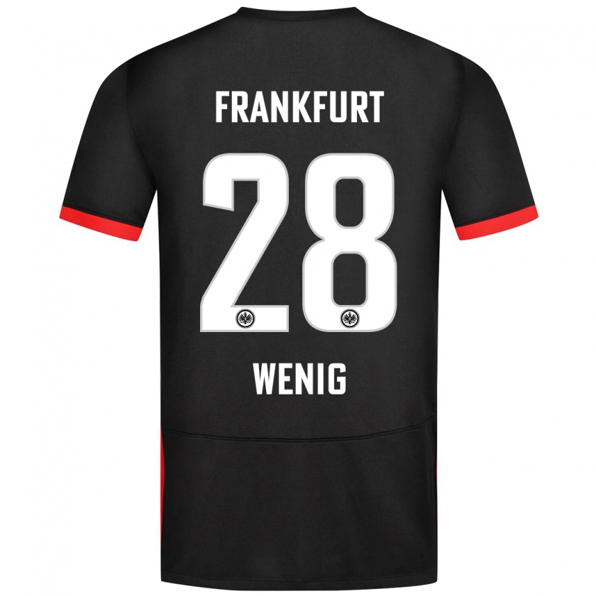 Kandiny Hombre Camiseta Marcel Wenig #28 Negro 2ª Equipación 2024/25 La Camisa Chile