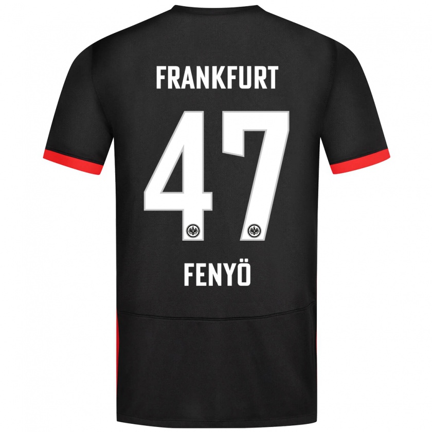 Kandiny Hombre Camiseta Noah Fenyő #47 Negro 2ª Equipación 2024/25 La Camisa Chile