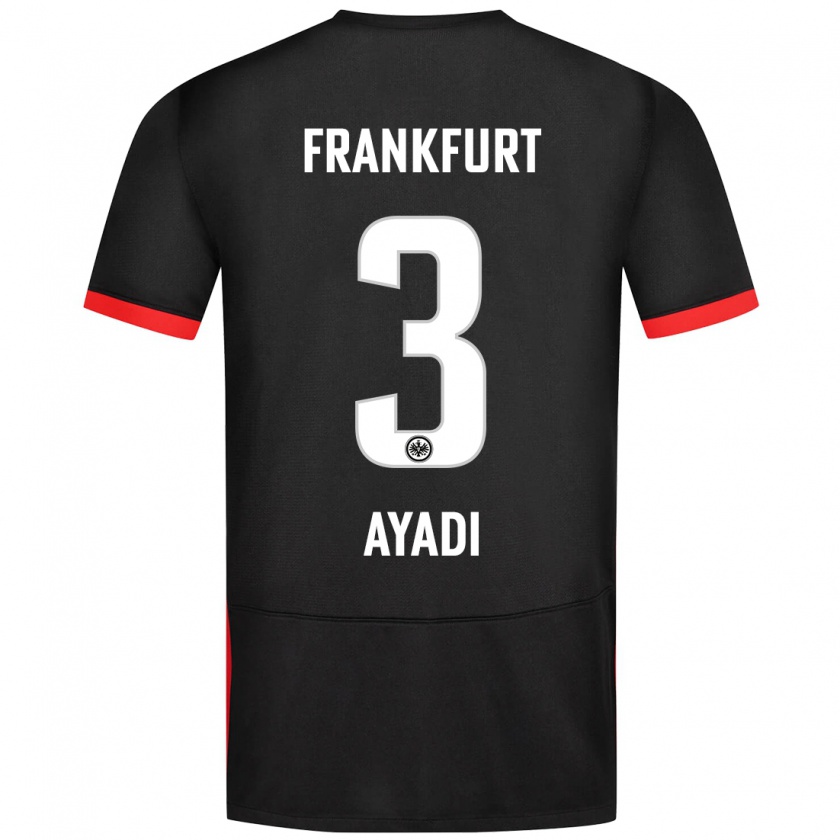 Kandiny Hombre Camiseta Akram Ayadi #3 Negro 2ª Equipación 2024/25 La Camisa Chile