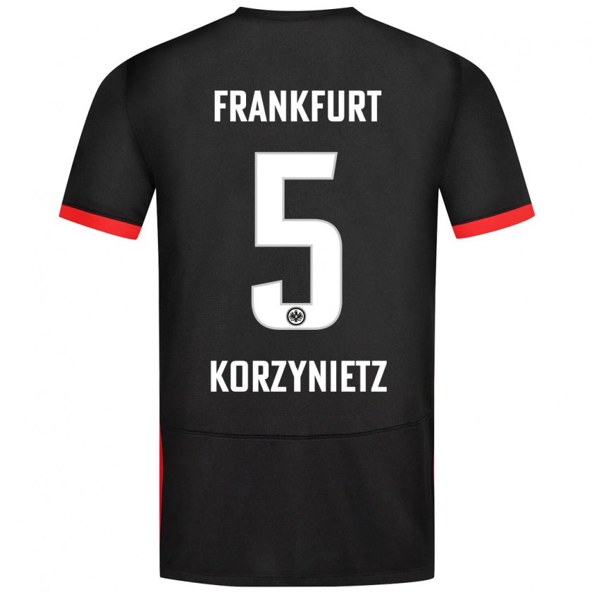 Kandiny Hombre Camiseta Jaden Korzynietz #5 Negro 2ª Equipación 2024/25 La Camisa Chile