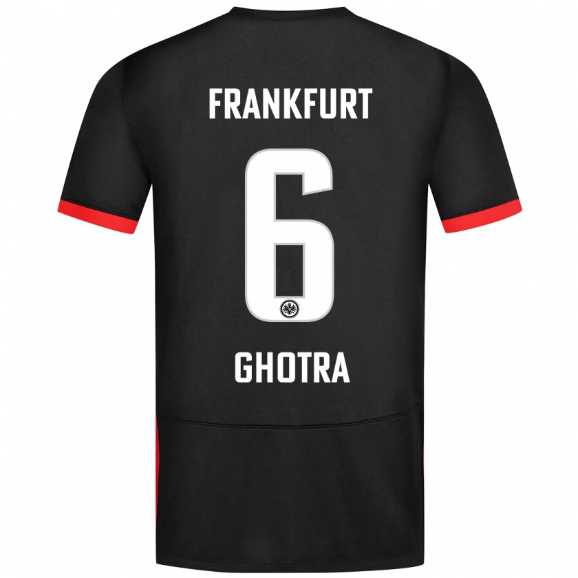 Kandiny Hombre Camiseta Harpreet Ghotra #6 Negro 2ª Equipación 2024/25 La Camisa Chile