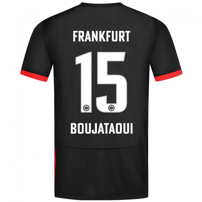 Kandiny Hombre Camiseta Tarik Boujataoui #15 Negro 2ª Equipación 2024/25 La Camisa Chile