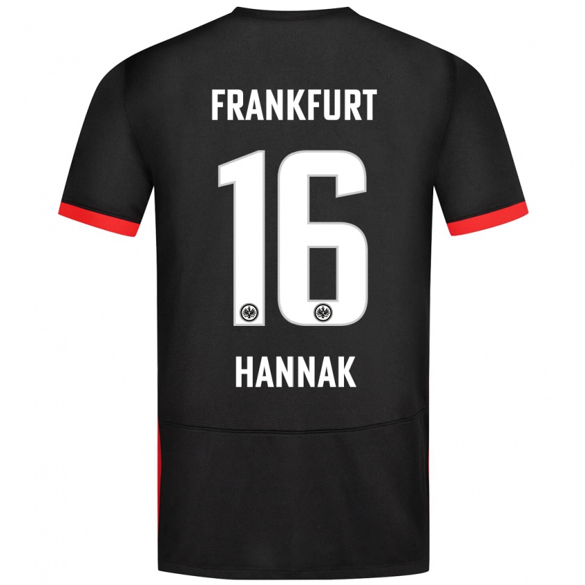 Kandiny Hombre Camiseta Tim Hannak #16 Negro 2ª Equipación 2024/25 La Camisa Chile