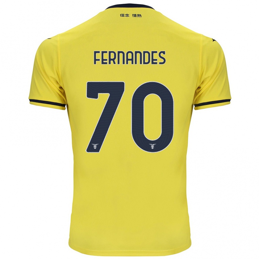 Kandiny Hombre Camiseta Saná Fernandes #70 Amarillo 2ª Equipación 2024/25 La Camisa Chile