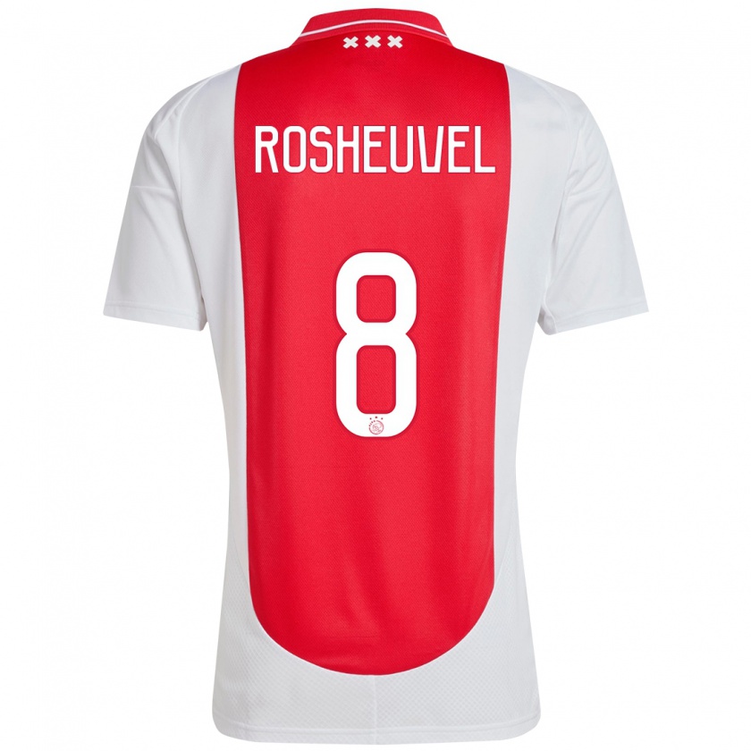 Kandiny Mujer Camiseta Darren Rosheuvel #8 Rojo Blanco 1ª Equipación 2024/25 La Camisa Chile