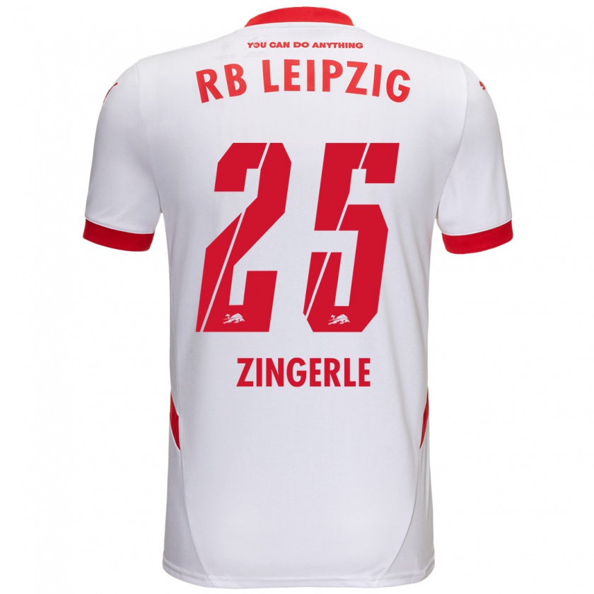 Kandiny Mujer Camiseta Leopold Zingerle #25 Blanco Rojo 1ª Equipación 2024/25 La Camisa Chile