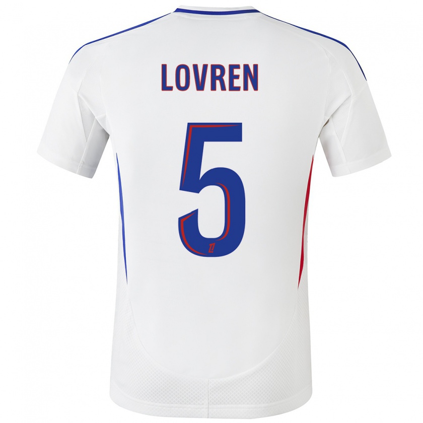 Kandiny Mujer Camiseta Dejan Lovren #5 Blanco Azul 1ª Equipación 2024/25 La Camisa Chile