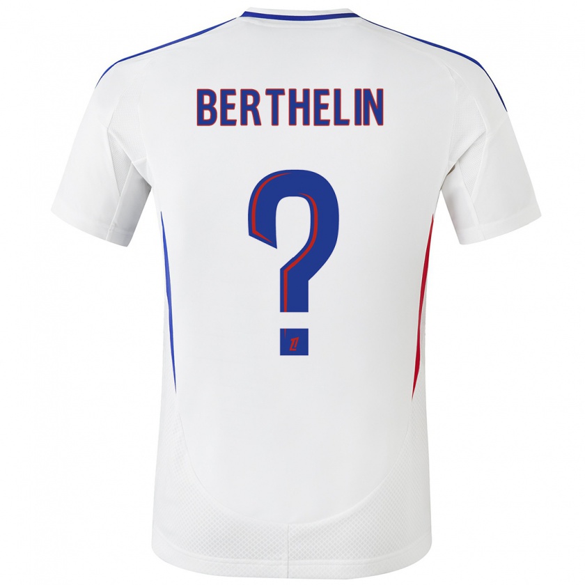 Kandiny Mujer Camiseta Romain Berthelin #0 Blanco Azul 1ª Equipación 2024/25 La Camisa Chile