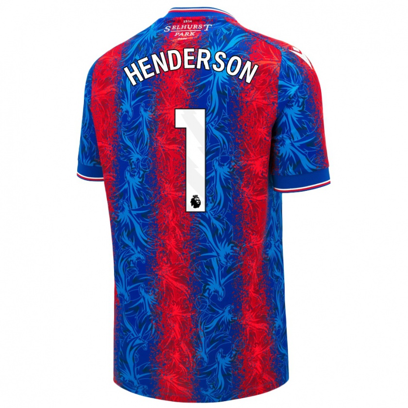 Kandiny Mujer Camiseta Dean Henderson #1 Rayas Rojas Y Azules 1ª Equipación 2024/25 La Camisa Chile