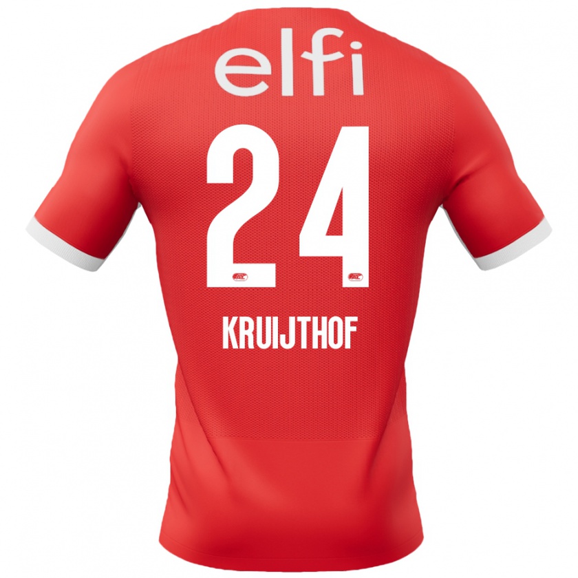 Kandiny Mujer Camiseta Annemiek Kruijthof #24 Rojo Blanco 1ª Equipación 2024/25 La Camisa Chile