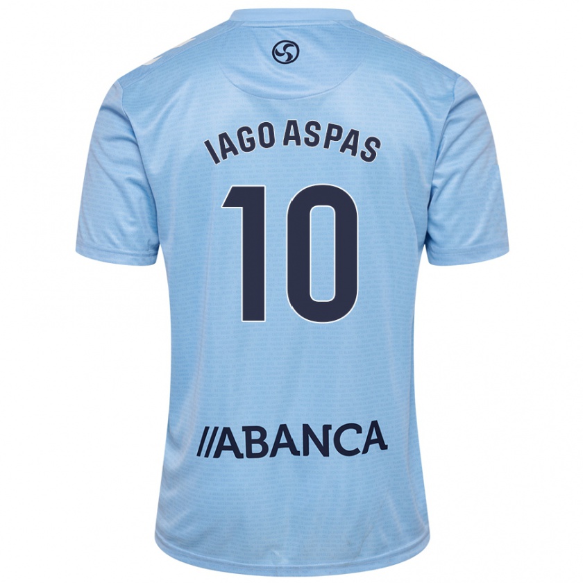 Kandiny Mujer Camiseta Iago Aspas #10 Azul Cielo 1ª Equipación 2024/25 La Camisa Chile