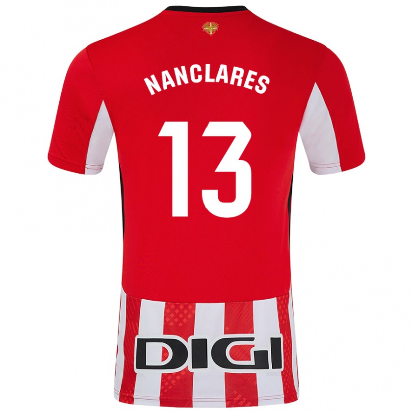 Kandiny Mujer Camiseta Adriana Nanclares #13 Rojo Blanco 1ª Equipación 2024/25 La Camisa Chile