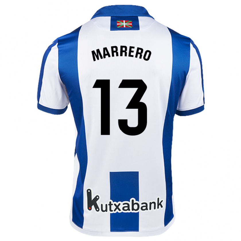 Kandiny Mujer Camiseta Unai Marrero #13 Blanco Azul 1ª Equipación 2024/25 La Camisa Chile