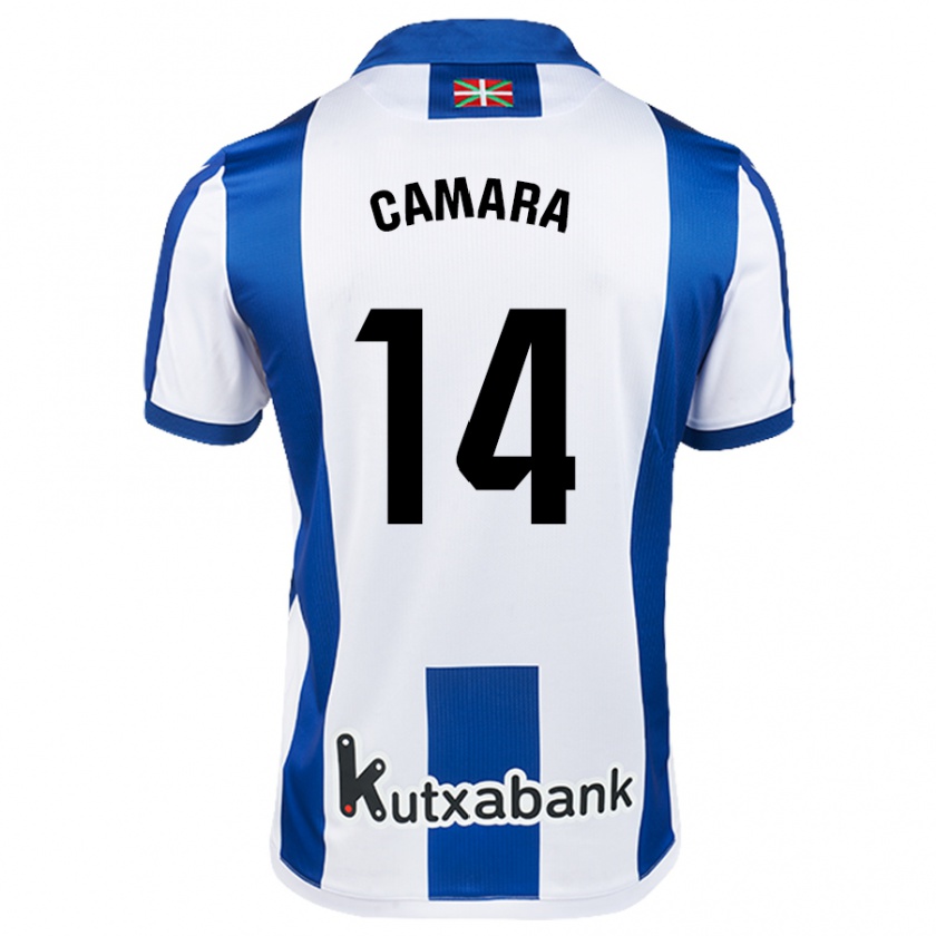 Kandiny Mujer Camiseta Ibra Cámara #14 Blanco Azul 1ª Equipación 2024/25 La Camisa Chile