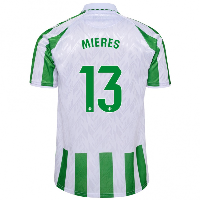 Kandiny Mujer Camiseta Malena Mieres #13 Verde Rayas Blancas 1ª Equipación 2024/25 La Camisa Chile