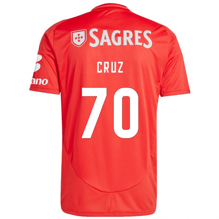 Kandiny Mujer Camiseta Filipe Cruz #70 Rojo Blanco 1ª Equipación 2024/25 La Camisa Chile