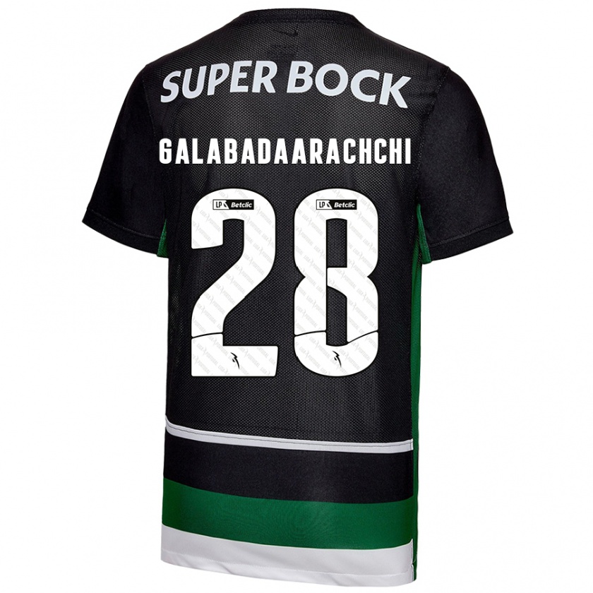 Kandiny Mujer Camiseta Jacinta Galabadaarachchi #28 Negro Blanco Verde 1ª Equipación 2024/25 La Camisa Chile