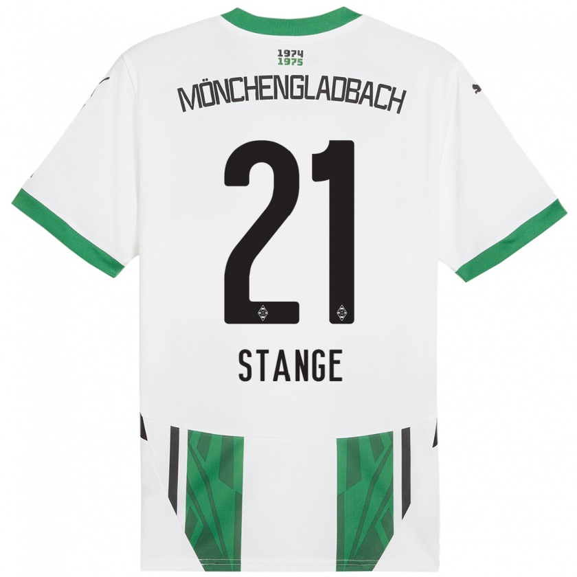 Kandiny Mujer Camiseta Veit Stange #21 Blanco Verde 1ª Equipación 2024/25 La Camisa Chile