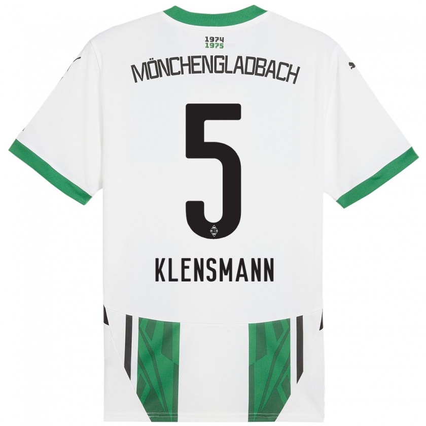 Kandiny Mujer Camiseta Paula Klensmann #5 Blanco Verde 1ª Equipación 2024/25 La Camisa Chile