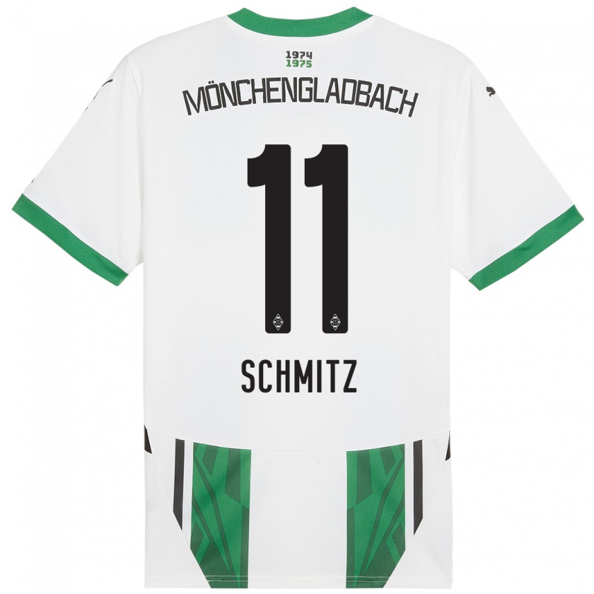 Kandiny Mujer Camiseta Louisa Schmitz #11 Blanco Verde 1ª Equipación 2024/25 La Camisa Chile