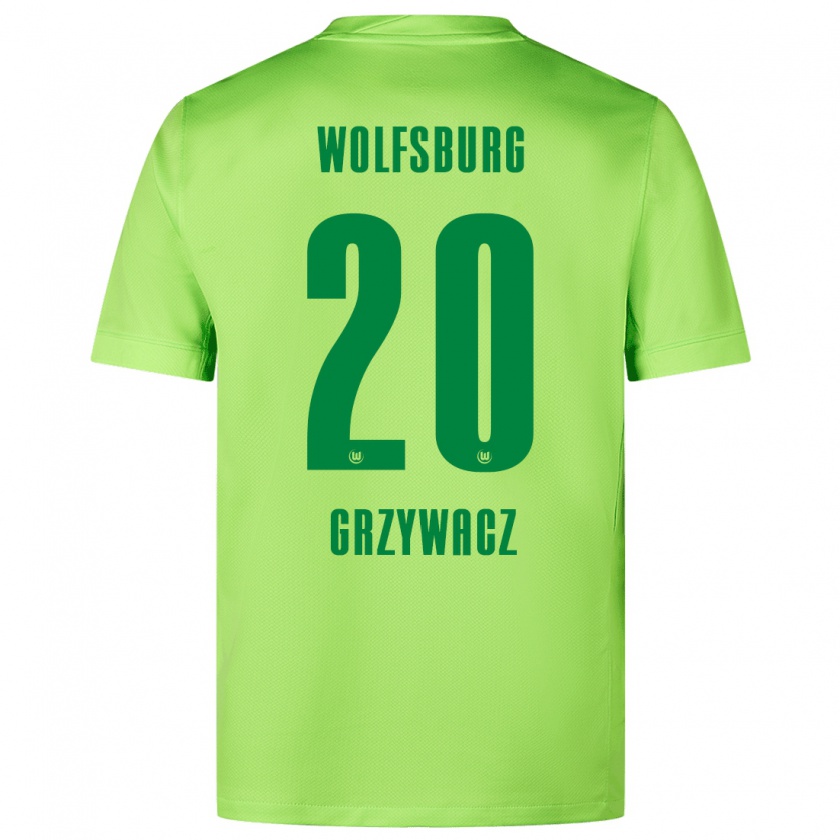 Kandiny Mujer Camiseta Eryk Grzywacz #20 Verde Fluorescente 1ª Equipación 2024/25 La Camisa Chile