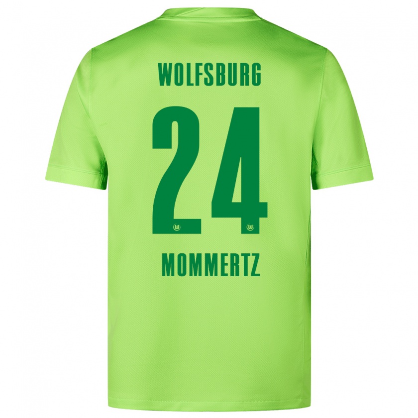 Kandiny Mujer Camiseta Benjamin Mommertz #24 Verde Fluorescente 1ª Equipación 2024/25 La Camisa Chile