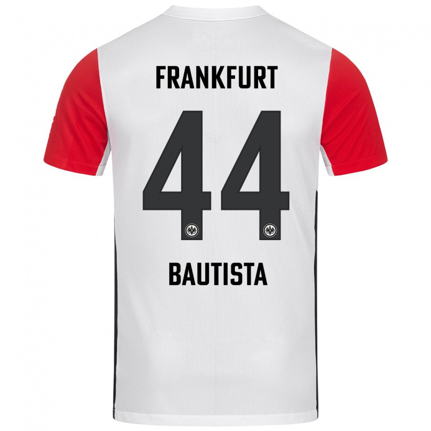 Kandiny Mujer Camiseta Davis Bautista #44 Blanco Rojo 1ª Equipación 2024/25 La Camisa Chile