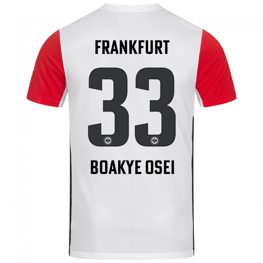 Kandiny Mujer Camiseta Derek Boakye-Osei #33 Blanco Rojo 1ª Equipación 2024/25 La Camisa Chile