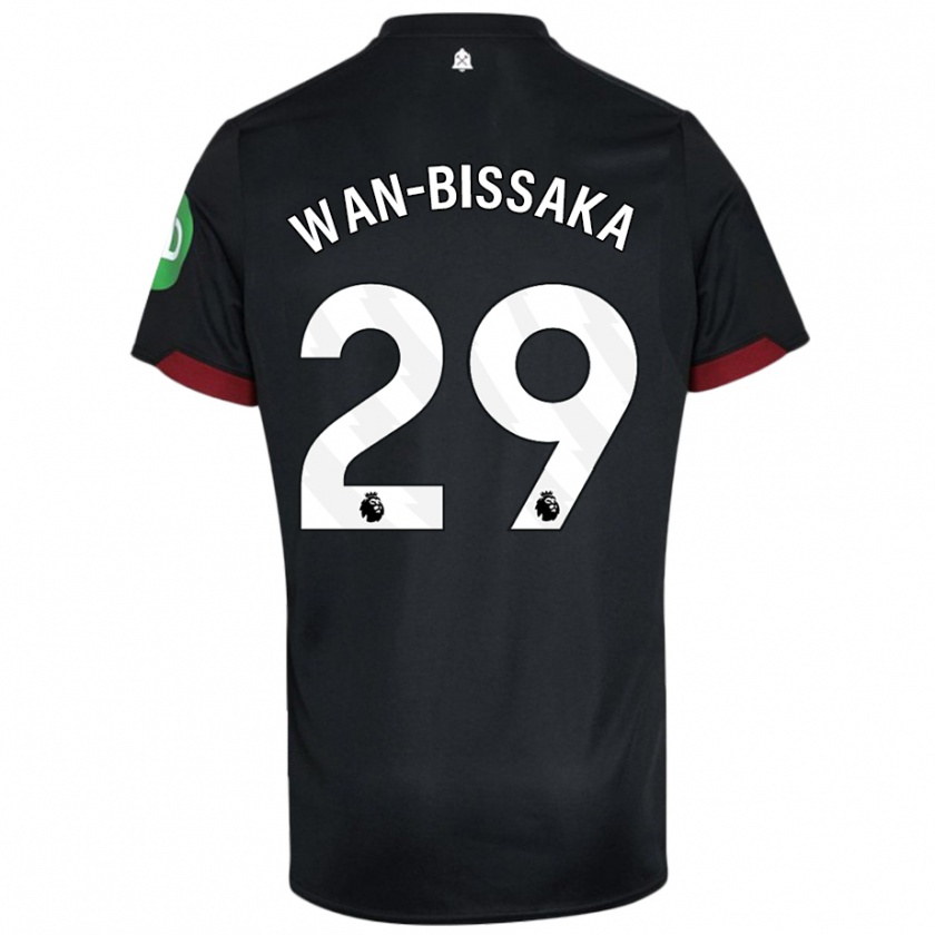 Kandiny Mujer Camiseta Aaron Wan-Bissaka #29 Negro Blanco 2ª Equipación 2024/25 La Camisa Chile