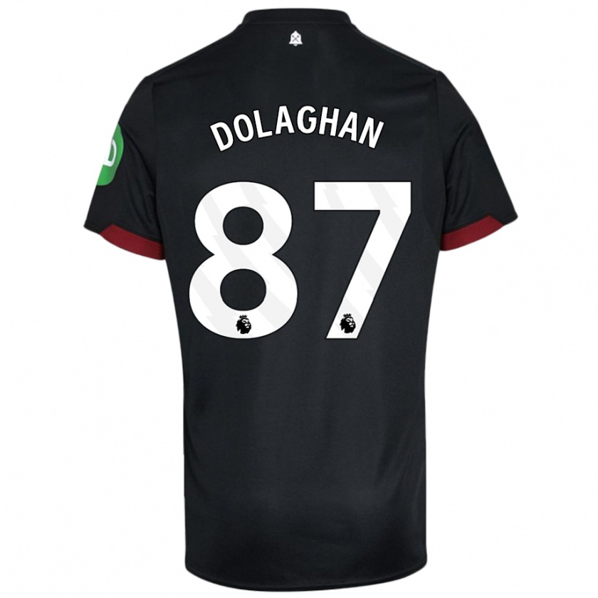 Kandiny Mujer Camiseta Brad Dolaghan #87 Negro Blanco 2ª Equipación 2024/25 La Camisa Chile