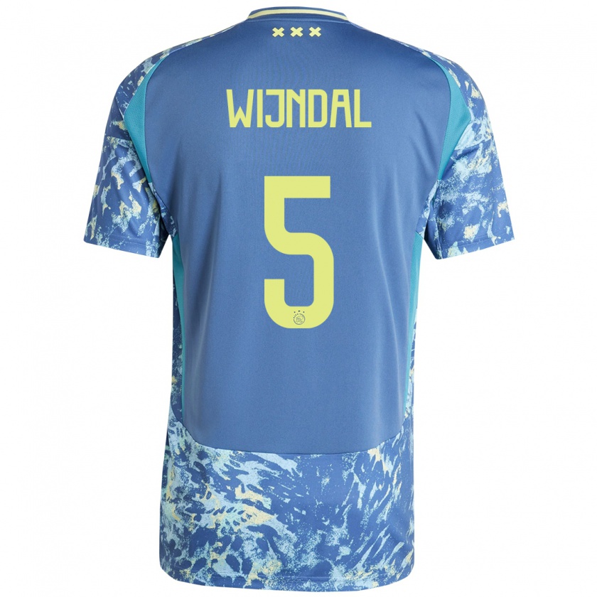 Kandiny Mujer Camiseta Owen Wijndal #5 Gris Azul Amarillo 2ª Equipación 2024/25 La Camisa Chile