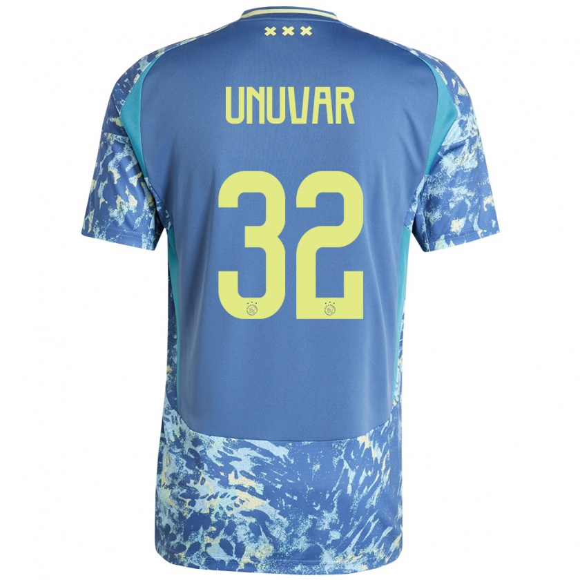 Kandiny Mujer Camiseta Naci Ünüvar #32 Gris Azul Amarillo 2ª Equipación 2024/25 La Camisa Chile