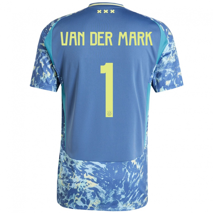 Kandiny Mujer Camiseta Jesper Van Der Mark #1 Gris Azul Amarillo 2ª Equipación 2024/25 La Camisa Chile