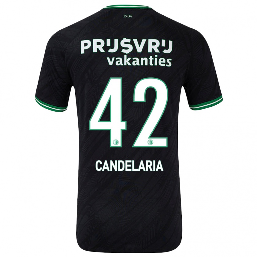 Kandiny Mujer Camiseta Jayden Candelaria #42 Negro Verde 2ª Equipación 2024/25 La Camisa Chile