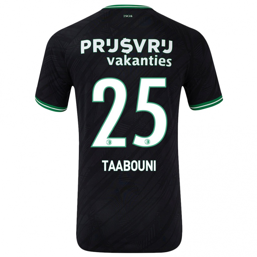 Kandiny Mujer Camiseta Mohamed Taabouni #25 Negro Verde 2ª Equipación 2024/25 La Camisa Chile