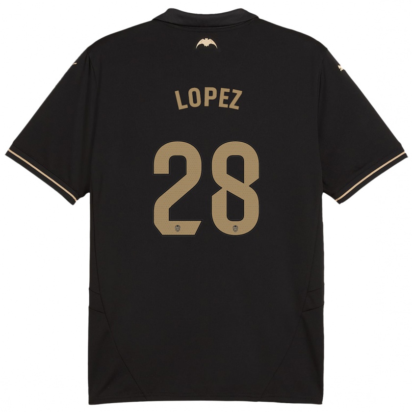 Kandiny Mujer Camiseta Saray Lopez #28 Negro 2ª Equipación 2024/25 La Camisa Chile