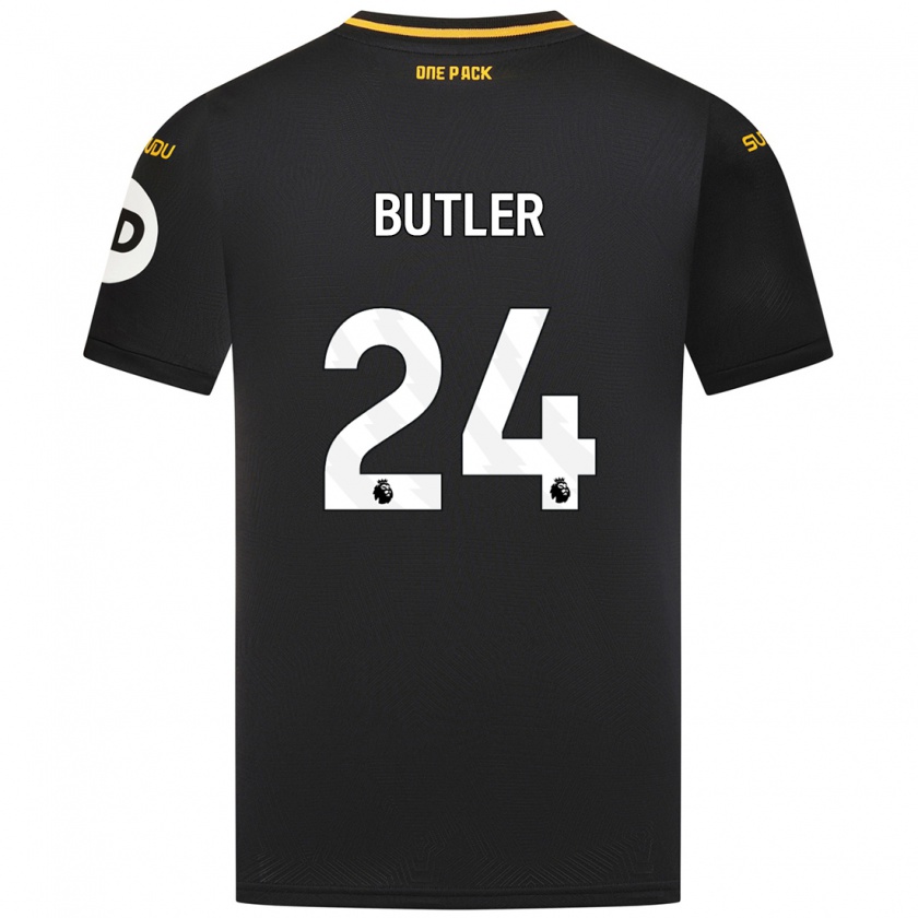 Kandiny Mujer Camiseta Elli Butler #24 Negro 2ª Equipación 2024/25 La Camisa Chile