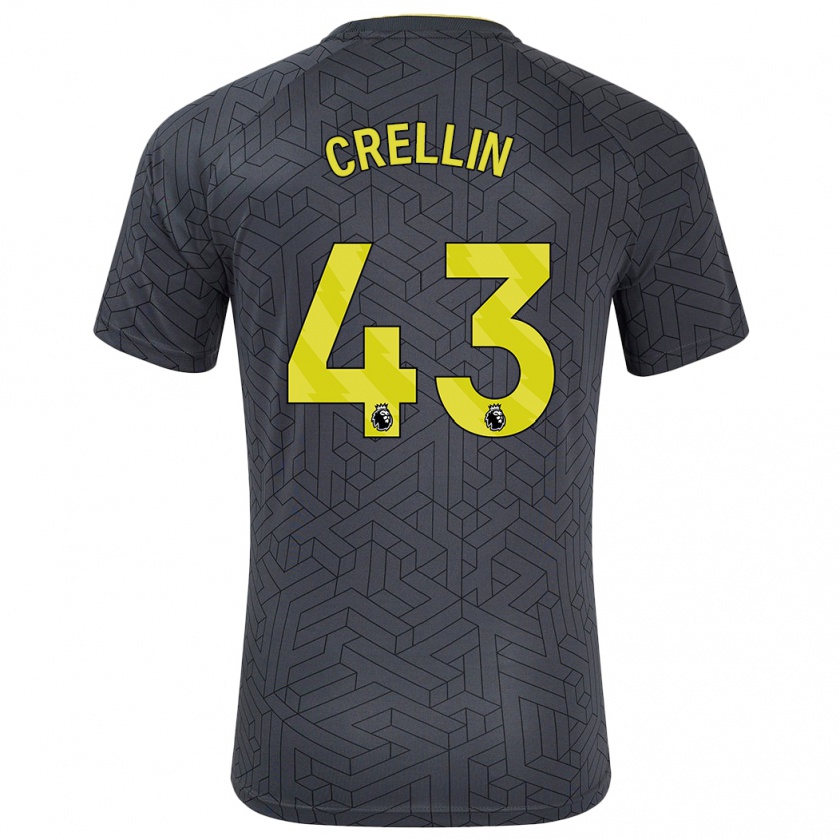 Kandiny Mujer Camiseta Billy Crellin #43 Negro Amarillo 2ª Equipación 2024/25 La Camisa Chile